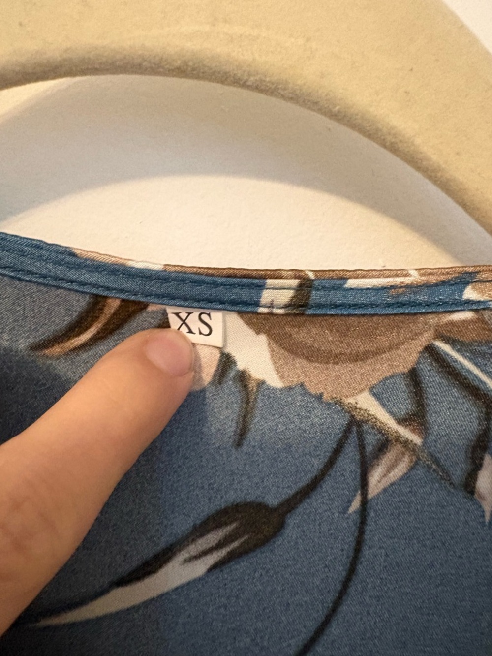 Amazon Blue Floral Satin Wrap Maxi Dress with Brown Floral Print - Picture 3 of 4